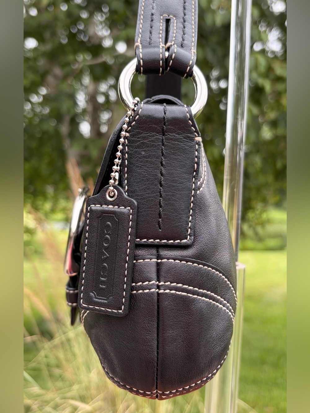 Vintage COACH Soho Flap Shoulder Bag Black Leather 10316 - Picture 12 of 17